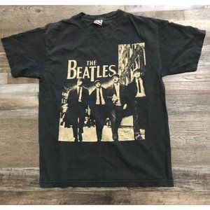 Vintage The Beatles Mens Medium Black Made in the USA Tee T Shirt